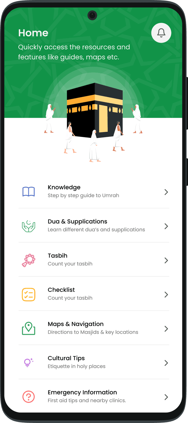 Umrah Companion App Interface